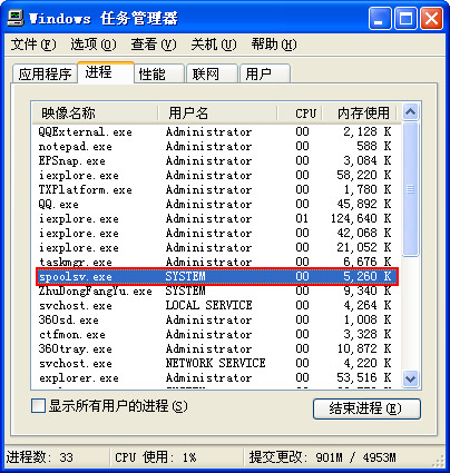 spoolsv.exe進(jìn)程