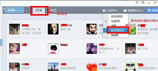qq圈子排序共同好友