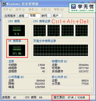 xp系統(tǒng)的內(nèi)存使用率