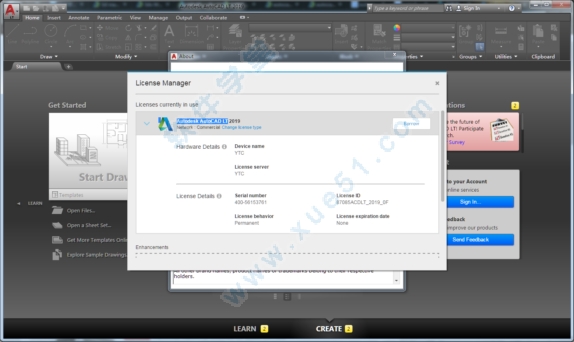 Autodesk AutoCAD LT 2019注冊(cè)機(jī)