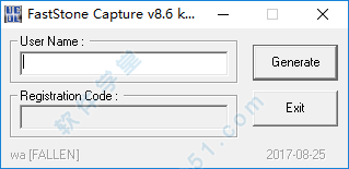 faststone capture 注冊碼生成器