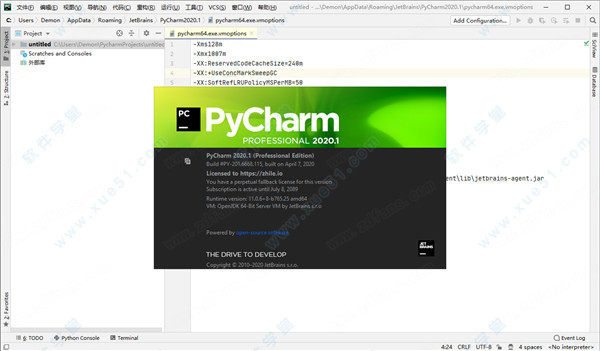 JetBrains PyCharm2020漢化破解版